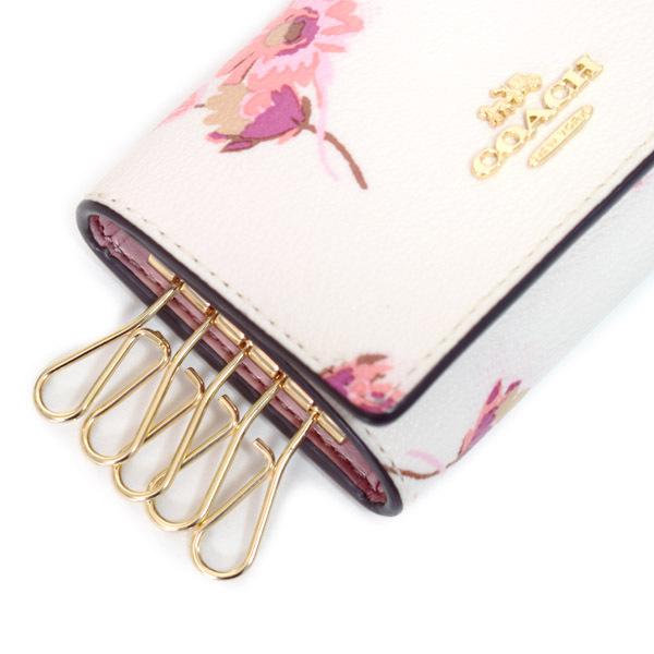 COACH（コーチ） キーケース コーティングキャンバス レザー フラワー