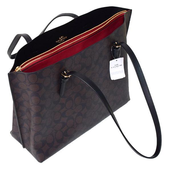 【美品】コーチ 1665 モリー トートバッグ ビジネスバッグ レザー A4可 COACH（コーチ） バッグ コーティングキャンバス スムースレザー