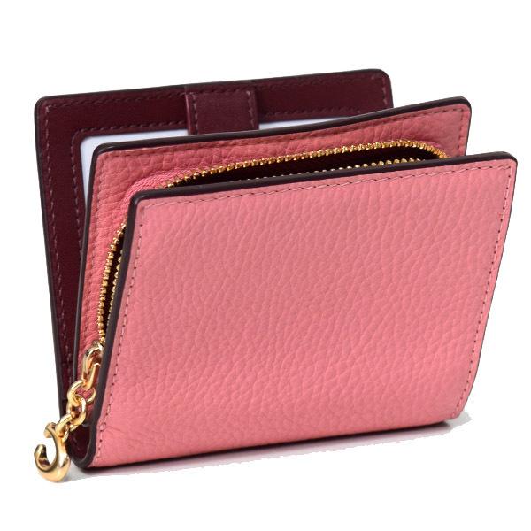 COACH（コーチ） 財布 ぺブルレザー ロゴチャーム スナップ ウォレット