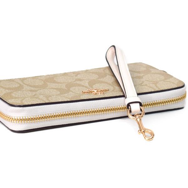 コーチ 長財布 COACH コーティングキャンバス スムースレザー シグネチャー リストレット ロング ジップ アラウンド 長財布 ライトカーキ×チャーク coach4452 COACH（コーチ） 長財布 コーティングキャンバス スムースレザー