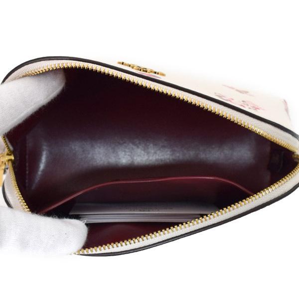 COACH（コーチ） コスメポーチ カーフレザー てんとう虫 花柄