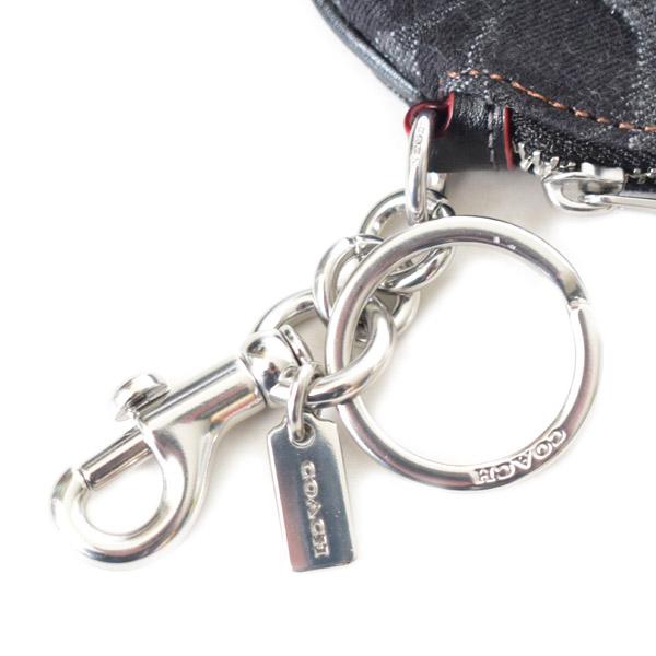 コーチ コインケース COACH デニム レザー シグネチャー サーキュラー