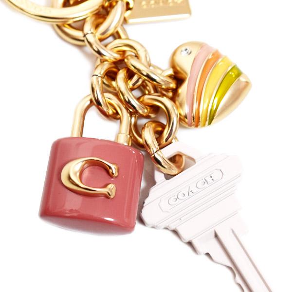 COACH（コーチ） キーホルダー メタル エナメル レジン ハート 鍵 キー
