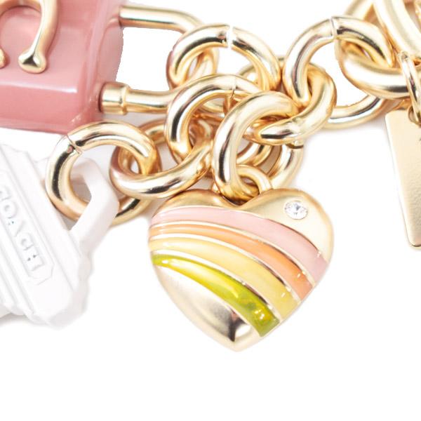 COACH（コーチ） キーホルダー メタル エナメル レジン ハート 鍵 キー