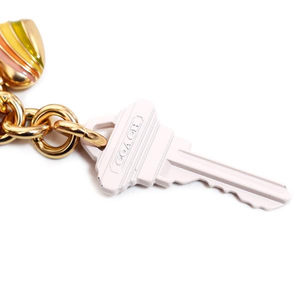 COACH（コーチ） キーホルダー メタル エナメル レジン ハート 鍵 キー