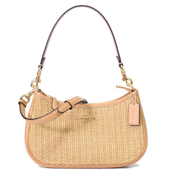 COACH（コーチ） バッグ ストロー スムースレザー かごバッグ テリ 