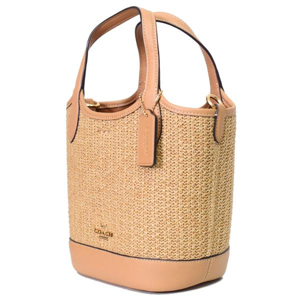 COACH（コーチ） バッグ かごバッグ ストロー レザー ハンナ バケット