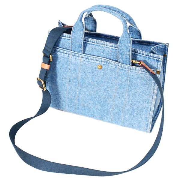 COACH（コーチ） バッグ デニム カーゴ トート レザー 刺〓 ロゴ 2WAY
