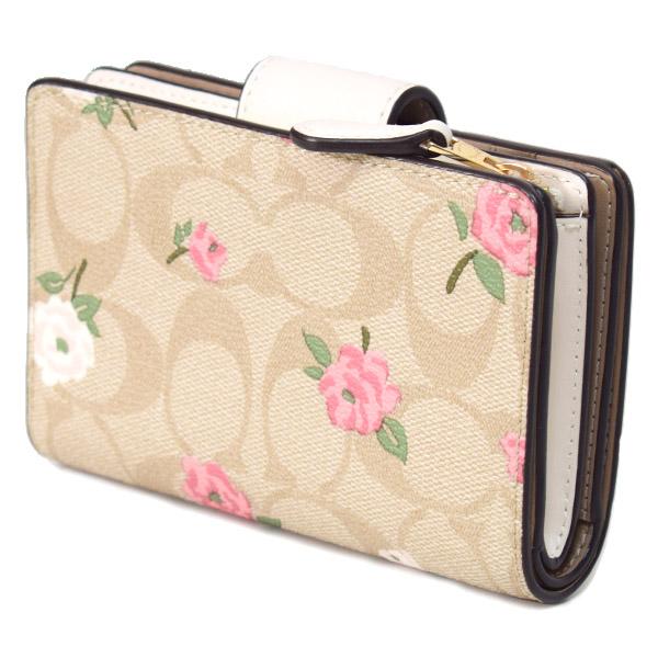 COACH CR968 花柄 二つ折り財布 COACH（コーチ） 財布 コーティングキャンバス レザー シグネチャー 花