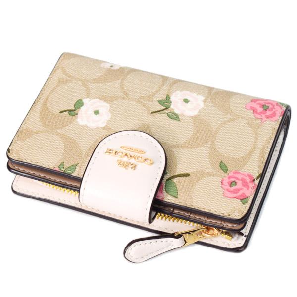 COACH CR968 花柄 二つ折り財布 COACH（コーチ） 財布 コーティングキャンバス レザー シグネチャー 花