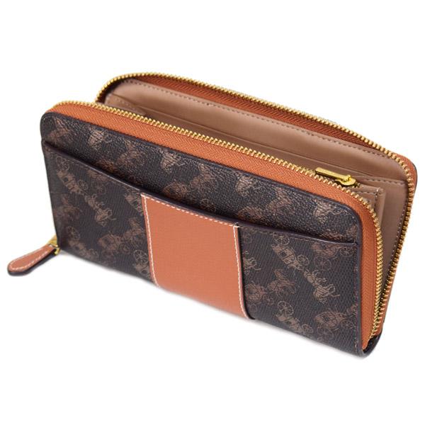 未使用　コーチ長財布　アコーディオン ・ホース アンド キャリッジ プリント COACH（コーチ） 長財布 コーティングキャンバス レザー ホース アンド