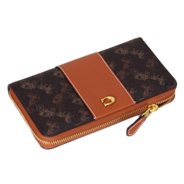 COACH（コーチ） 長財布 コーティングキャンバス レザー ホース アンド