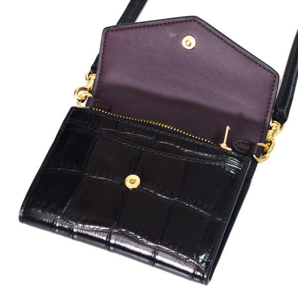 コーチ 財布 COACH クロコダイル エンボスドレザー ミニ ウォレット 2WAY ショルダー カードケース 定期入れ 名刺入れ ポーチ コインケース 財布 ブラック CU175 | COACH | 03