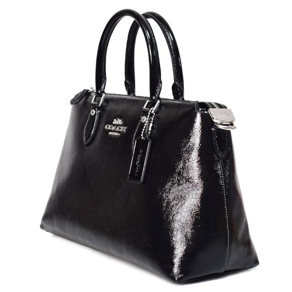COACH 2WAY ビジネスバッグ ショルダーバッグ　黒　レザー COACH（コーチ） バッグ パテントレザー ジョージア サッチェル ロゴ