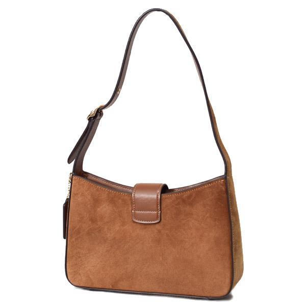 COACH（コーチ） バッグ スエード エライザ レザー ロゴ ワンハンドル 