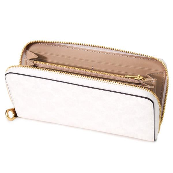 COACH 長財布 ホワイト シグネチャー リストレット付　コーチ COACH（コーチ） 長財布 コーティングキャンバス レザー シグネチャー