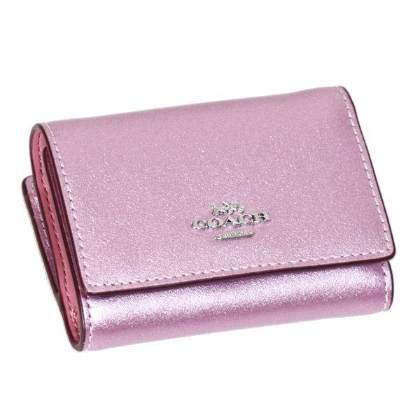 COACH（コーチ） 財布 レザー メタリック キラキラ スモール ロゴ