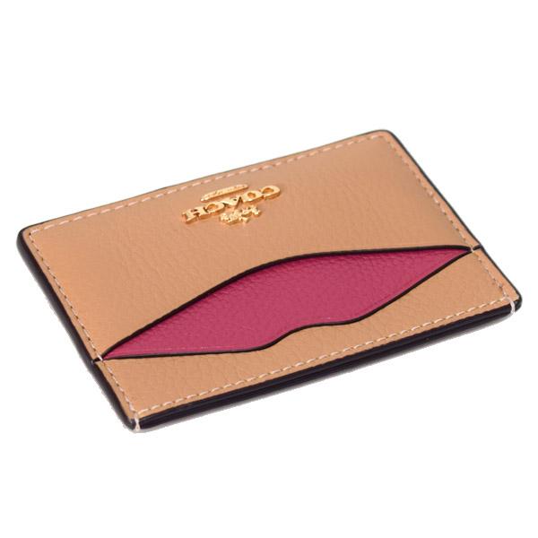 コーチ カードケース COACH ペブルレザー リップ カラーブロック ロゴ スリム カード入れ 定期入れ 名刺入れ ラテマルチ CW926_2