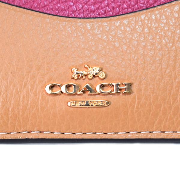 コーチ カードケース COACH ペブルレザー リップ カラーブロック ロゴ スリム カード入れ 定期入れ 名刺入れ ラテマルチ CW926_4