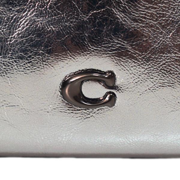 COACH（コーチ） コスメポーチ レザー メタリック エッセンシャル ロゴ