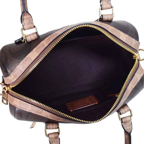 コーチ 2wayボストン ショルダーバッグ 黒 シグネチャー レザー キャンバス COACH（コーチ） バッグ コーティングキャンバス レザー シグネチャー