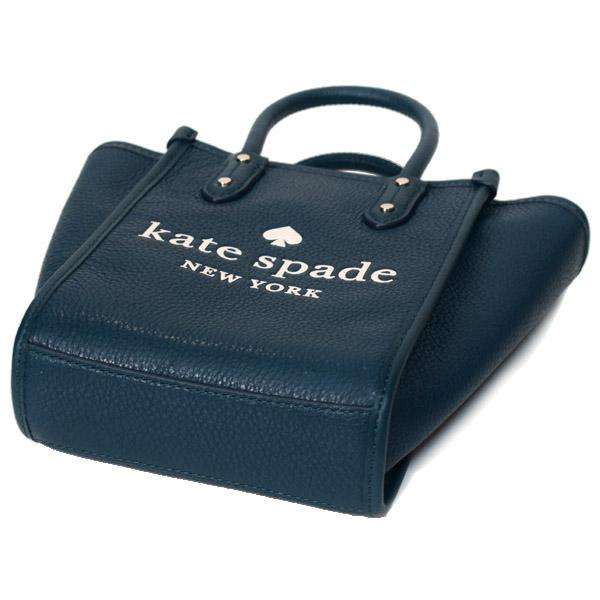 ケイトスペード バッグ katespade ぺブルレザー ビッグロゴ ミニ 2way 斜めがけ ショルダー トートバッグ ピーコックサファイア