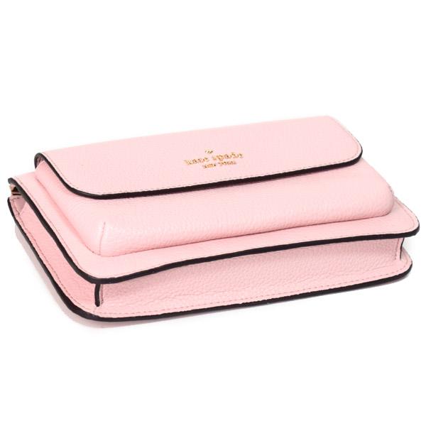ケイトスペード バッグ katespade レザー レイラ ロゴ フラップ クロスボディ 斜めがけ 2WAY ウォレット クラッチ ショルダーバッグ ローズスモーク K8284_2