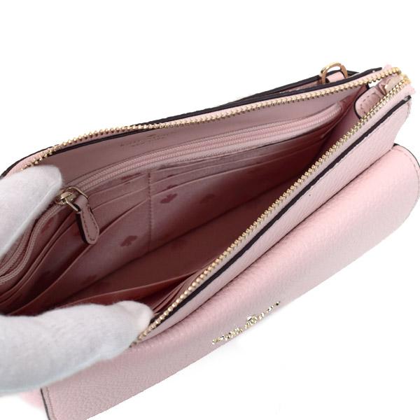 ケイトスペード バッグ katespade レザー レイラ ロゴ フラップ クロスボディ 斜めがけ 2WAY ウォレット クラッチ ショルダーバッグ ローズスモーク K8284_3