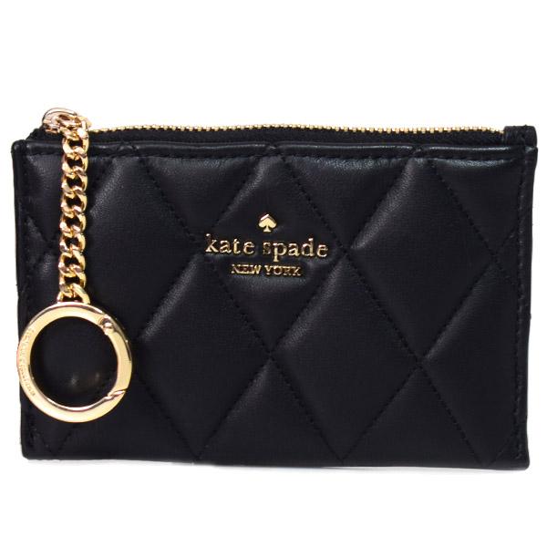 ケイトスペード カードケース katespade レザー キルティング キーリング付き ジップ コインケース 小銭入れ カードホルダー