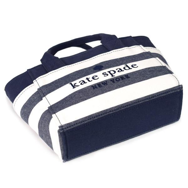 【美品】ケイトスペード キャンバス スモール トート ボーダー 2way kate spade NEW YORK ケイトスペード バッグ katespade