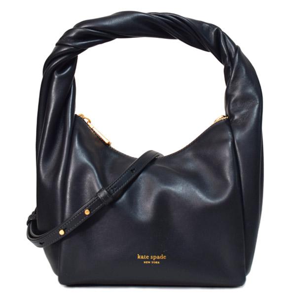 ケイトスペード バッグ katespade レザー ツイスト ひねりトゥワール ロゴ ナッパレザー トップハンドル 2way 斜めがけ ショルダー ハンドバッグ ブラック KH029 kate spade NEW YORK（ケイト・スペード ニューヨーク） ケイト
