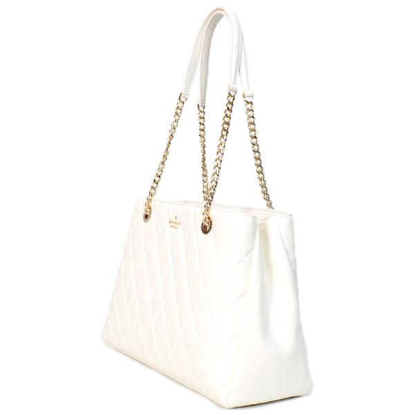 ケイトスペード バッグ katespade キルティング レザー キャリー ロゴ ミディアム チェーン ハンドル コンパートメント トートバッグ メレンゲ KH229 kate spade NEW YORK（ケイト・スペード ニューヨーク） ケイト