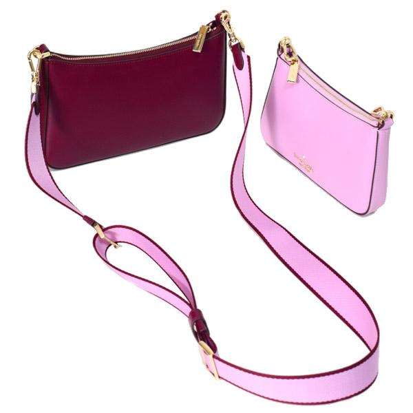 ケイトスペード バッグ katespade レザー デュオ クロスボディ ポーチ付き 2way クラッチ 斜めがけ ショルダーバッグ ブラックベリー KH759 kate spade NEW YORK（ケイト・スペード ニューヨーク） ケイト