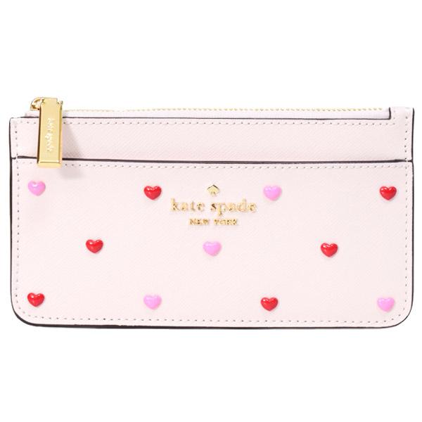ケイトスペード カードケース katespade レザー ハート スタッズ マディソン スモール スリム カードホルダー 名刺入れ 定期入れ パスケース 専用BOX付き パウダードシュガー KK200 kate spade NEW YORK（ケイト・スペード ニューヨーク） ケイト