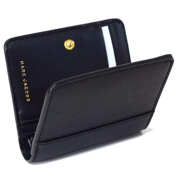 MARC JACOBS ブラック二つ折り財布 MARC JACOBS（マーク・ジェイコブス） コンパクト財布 サフィアーノ