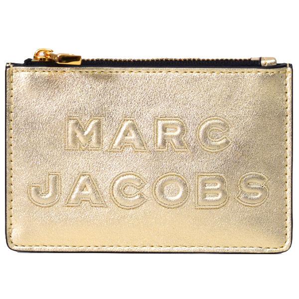 マークジェイコブス 小銭入れ MARC JACOBS レザー フラッシュ ウォレット キーリング付き カードケース コインケース ゴールド