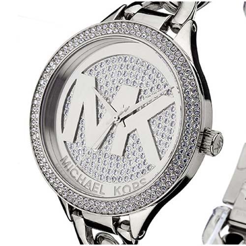 【電池新品の美品】マイケルコースのパーカー！ラインストーン×クロノグラフ！ MICHAEL KORS（マイケルコース） 時計 パーカー チェーン ロゴ
