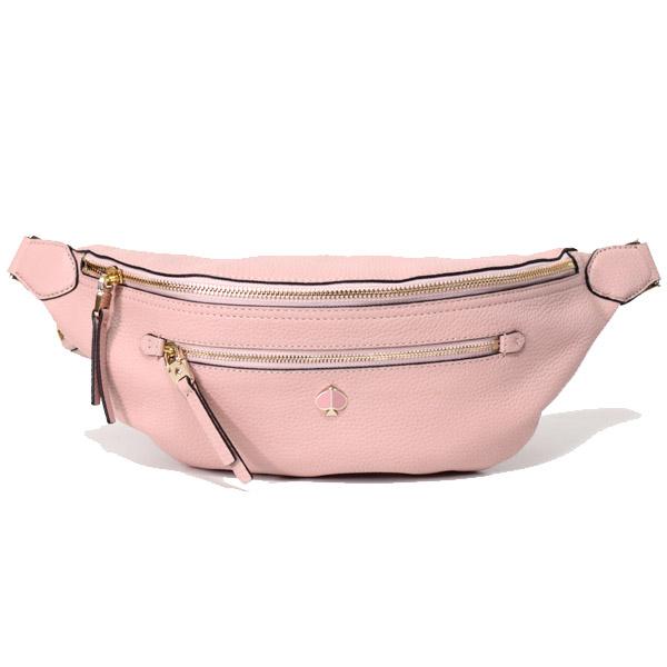 ケイトスペード バッグ katespade ぺブルレザー ポリー ロゴ ラージ ベルトバッグ 2way ワンショルダー ウエスト ボディバッグ フラッパーピンク PXRUA453｜outlet365