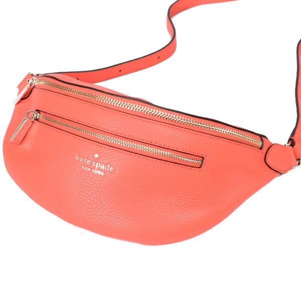 ケイトスペード バッグ katespade ぺブルレザー レイラ ロゴ ベルトバッグ 2way ワンショルダー バックパック ウエスト ボディバッグ コーラルバッズ WKR00306_3