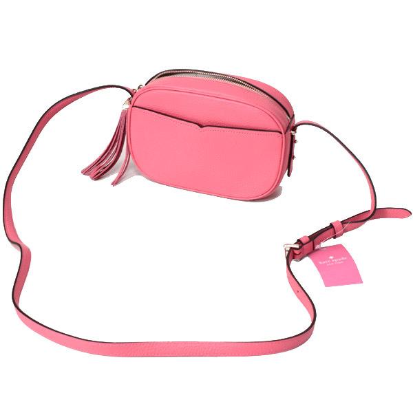 ケイトスペード バッグ katespade ぺブルレザー コートニー ロゴ タッセル カメラバッグ クロスボディ 2WAY 斜めがけ ショルダー クラッチバッグ ガーデンピンク WKR00516 kate spade NEW YORK（ケイト・スペード ニューヨーク） ケイト