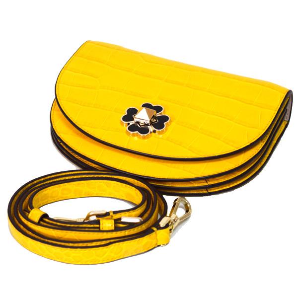 ケイトスペード バッグ katespade クロコエンボスドレザー フラップ クロスボディー 2way 斜め掛け ショルダー クラッチバッグ イエロー WKRU6346_2