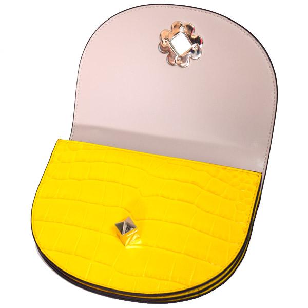 ケイトスペード バッグ katespade クロコエンボスドレザー フラップ クロスボディー 2way 斜め掛け ショルダー クラッチバッグ イエロー WKRU6346_3