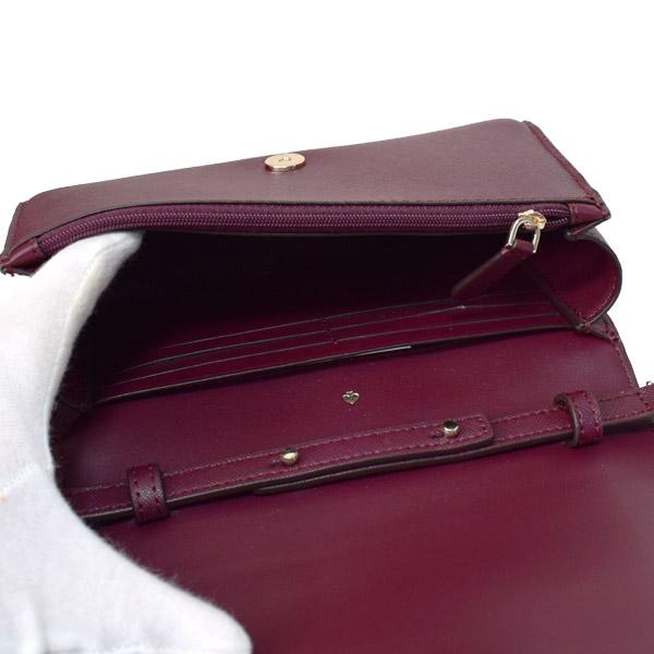 ケイトスペード バッグ katespade サフィアーノレザー キャメロン フラップ 2way クラッチ 斜めがけ ウォレット ショルダーバッグ チェリーウッド WLRU5433_3
