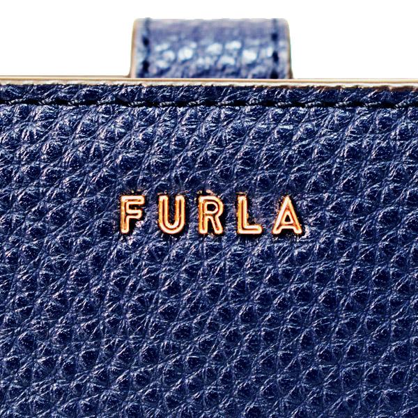 FURLA 二つ折り財布 ラウンドファスナー ブルー レザー 未使用 箱付き FURLA（フルラ） 財布 レザー コンパクト S ロゴ ウォレット 二つ折り