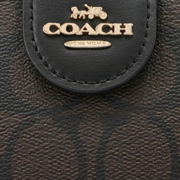 コーチ COACH アウトレット 二つ折り財布 ストラップ ミニ ウォレット シグネチャー ブラウン×ブラック C0082 IMAA8｜outleta｜04