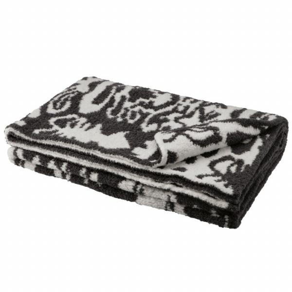 【訳あり】カシウエア KASHWERE ブランケット DAMASK 織柄 ダマスク スレート×ホワイト THCHDSK01 0001 025