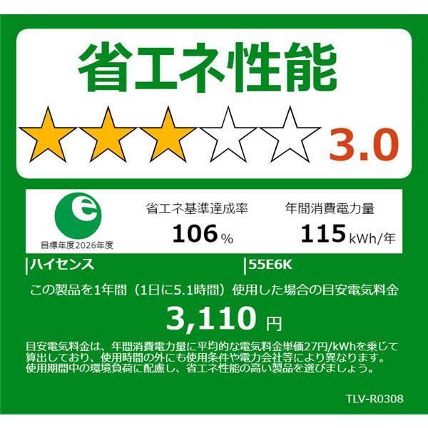 ハイセンス 55E6K 新品未開封 ハイセンス 液晶テレビ E6Nシリーズ [ 55V型 / 4Kチューナー内蔵