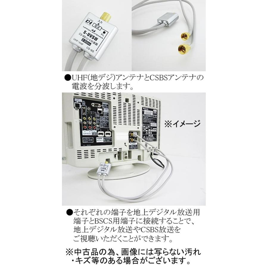 おまかせ分波器 UHF(地デジ) BS/CS ケーブル49〜50cm中古 j2083 