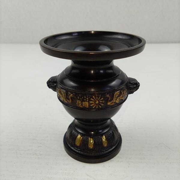 アウトレット品】 花立 3寸 黒金 仏壇用仏具 仏具 sp-011-k599 