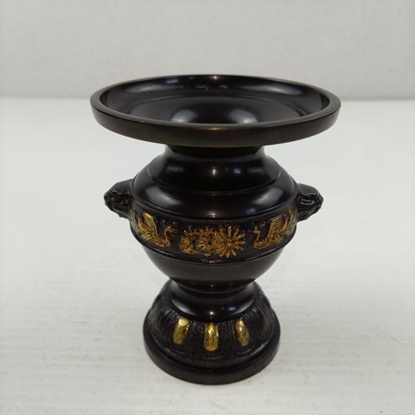 アウトレット品】 花立 3寸 黒金 仏壇用仏具 仏具 sp-011-k599 